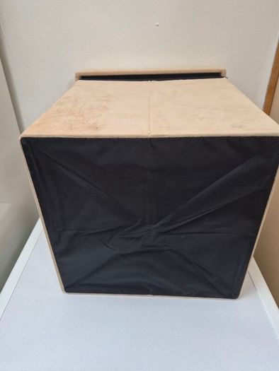 Cream folding storage ottoman