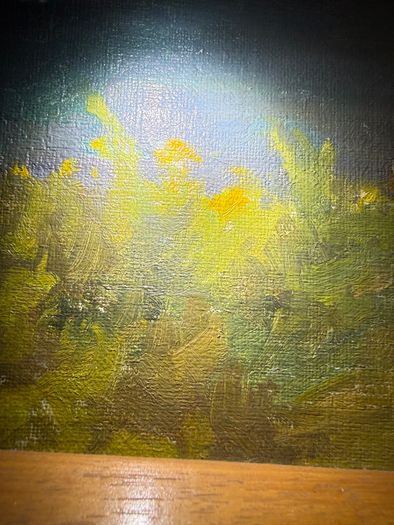Original Oil on Canvas Painting Coastal Cliffs & Cove Seascape Unsigned Framed