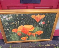 Oil painting poppies free postage
