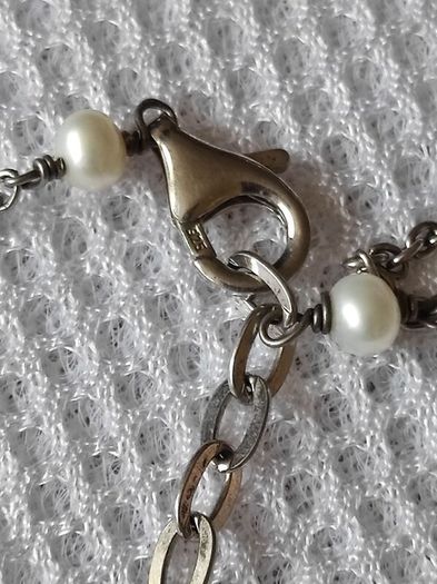 Sterling silver natural pearls necklace