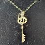 silver key on chain with genuine sapphire Image 6
