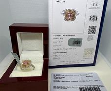 Gold 9K (375) Tri Colour Gold SGL Certified Natural Pink Diamond, Natural Yellow Diamond & Natural White Diamond