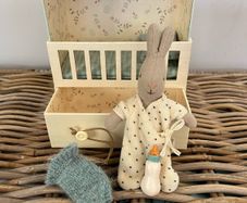 Maileg baby room with baby bunny and accessories