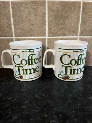 A Pair of Vintage Coffee Time Mugs