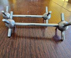 Antique Pair Solid Sterling Silver Knife Rests, Christopher Dresser Style Hallmarked