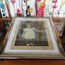 Large Vintage Framed Tinted Photo Portrait of a Young Girl Image 7