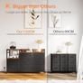 Chest of Drawers Bedroom, Contains 2 USB & 2 AC Ports Sockets, Storage Dresser with 8 Fabric Drawers Suitable for Bedrooms, Living Rooms, Retro Color Image 4