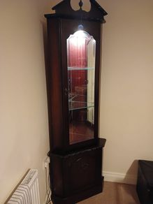 Glass Corner Cabinet with light