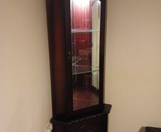 Glass Corner Cabinet with light
