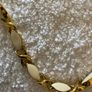 Ladies cream and gold long necklace and earrings Image 5