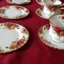 22 Piece Royal Albert Old Country Roses Bone China Gold Gilt Tea Set With Large Tea Pot For 6 Person Setting Made In England Image 9
