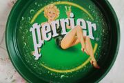 Perrier vintage tin tray