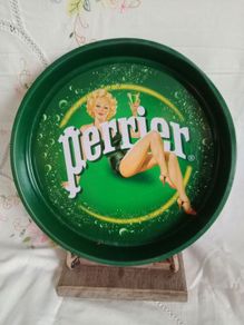 Perrier vintage tin tray