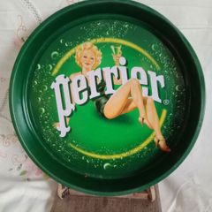 Perrier vintage tin tray