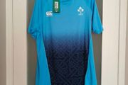 Mens Ireland Rugby IRFU Superlight Training T-Shirt Blue