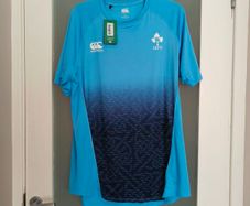 Mens Ireland Rugby IRFU Superlight Training T-Shirt Blue