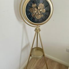 Tripod standing brass clock  beautiful furniture