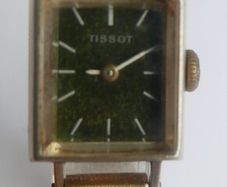 Vintage  Ladies  Gold Plated TISSOT Swiss Made Mechanical Square Tank Watch (works well)