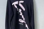 KENZO Paris Signature Script Logo Black Hoodie - Size S