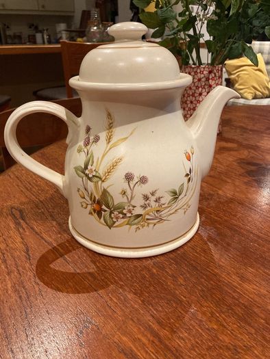 Vintage Marks and Spencer Harvest Design Tea pot and matching storage Jar