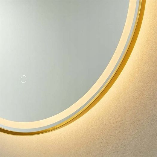 LED Bathroom Mirror Oval Gold Frame Antifog Fog Free Dual LED