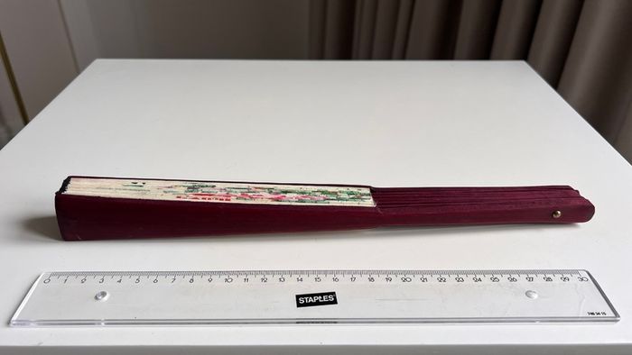 Large Vietnamese Style Bamboo Folding Silk Fan, 2pcs