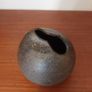Fabulous Small Hand-Thrown Art Pottery Globe Shaped Vase with A Cool Abstract Shaped Cutout For the Top Opening, Hand Made, But Unknown Maker Image 2