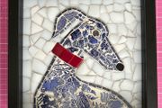 Handmade Framed Mosaic Lurcher/Greyhound
