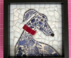 Handmade Framed Mosaic Lurcher/Greyhound