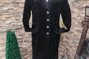 Steilmann black corduroy overcoat size 12 Postage included