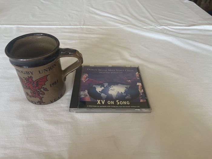 Welsh Rugby union centenary year (1881-1981) mug and CD