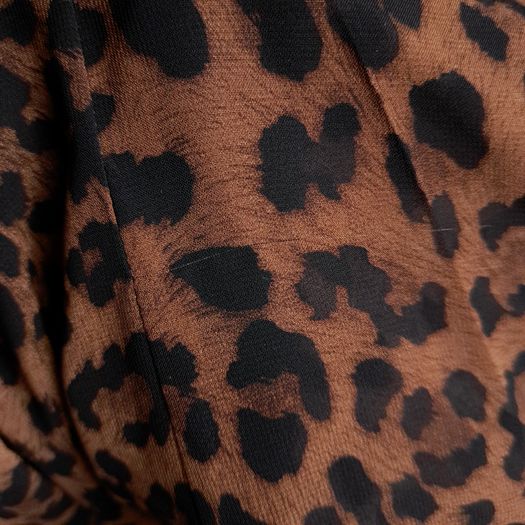Boohoo Brown Black Leopard Y2K Grunge Tie Front V Neck Flared Mini Dress 16UK/44EU