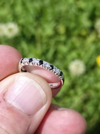 Brand New 9ct White Gold Sapphire & Diamond Eternity Ring