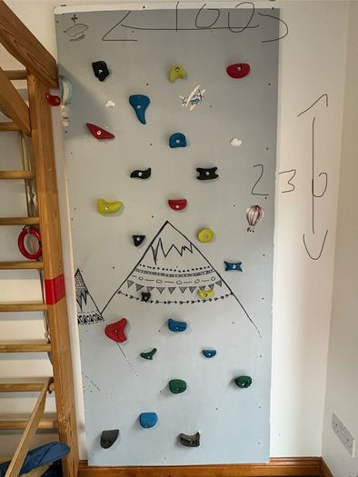 Kids Indoor Climbing Wall - 2 Large Panels With Climbing Holds