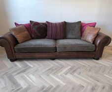 Large 4 Seater Sofa Genuine Leather Fabric Caseys Furniture