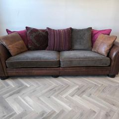 Large 4 Seater Sofa Genuine Leather Fabric Caseys Furniture