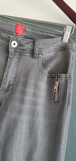 Miss by Captain Tortue grey skinny with zip detail Sz 38 (10-12UK) - Rrp 89 (New)