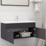 Sink Cabinet with Built-in Basin Grey Chipboard Image 3