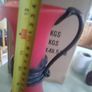 Vintage from the 1990s  Vintage tall heavy Franz Caffrey Aqua Single Handle vessel with copper relief vase/red flower vase/irish artist/irish sculpture Image 6