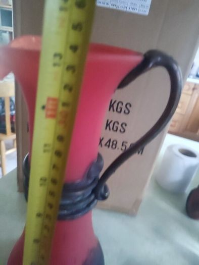 Vintage from the 1990s  Vintage tall heavy Franz Caffrey Aqua Single Handle vessel with copper relief vase/red flower vase/irish artist/irish sculpture