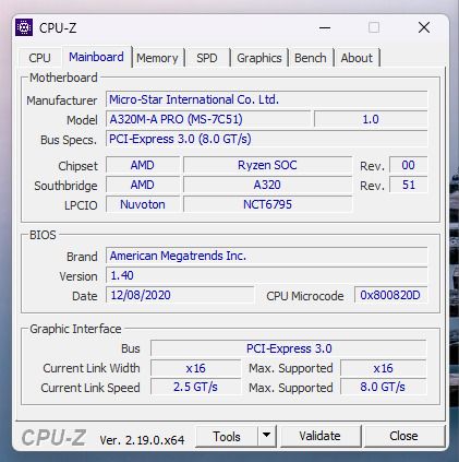 MSI A320M-A Pro AM4 Motherboard