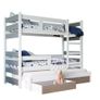 Triple trundle bunk bed CARL 2 drawers 3 foam mattresses. Real wood frame Image 5