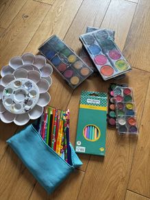 Paints and colouring pensils
