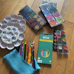 Paints and colouring pensils
