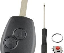 2 Buttons For Vauxhall Vivaro Key Fob Case Cover for Renault Trafic Master Kangoo Modus Clio Twingo Dacia Sandero Duster Vauxhall Movano Key Shell Replacement with VA2 Blade