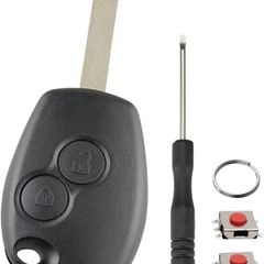 2 Buttons For Vauxhall Vivaro Key Fob Case Cover for Renault Trafic Master Kangoo Modus Clio Twingo Dacia Sandero Duster Vauxhall Movano Key Shell Replacement with VA2 Blade