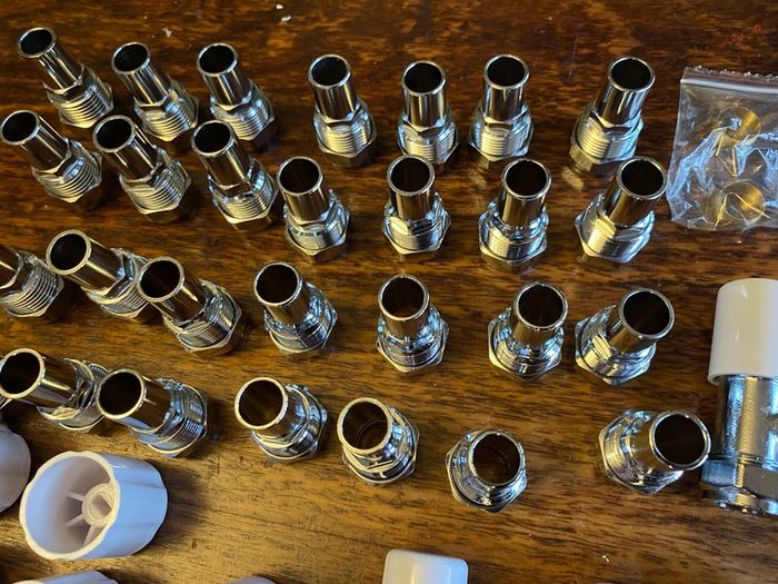 New EPH Radiator 15mm Lock shield Valves & Fittings