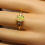 Cushion cut Rare Ethiopian Welo Opal and Lab Grown Diamond Trilogy Ring Image 10