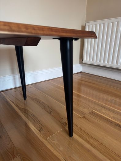 JYSK HALSKOV Style Coffee Table, Solid Wood Top, Black Legs