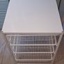 Jonaxel 4 x Wire Basket Roller Chest Drawer Storage White with Tabletop Image 2